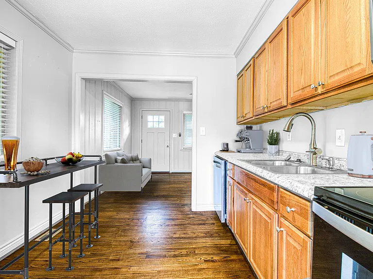 Suggested kitchen and living room layout