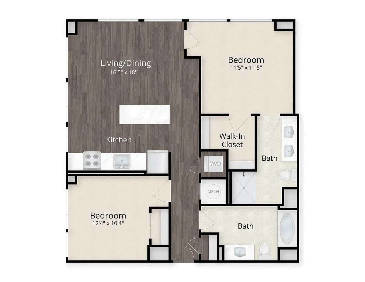 Floor plan Two Bedroom