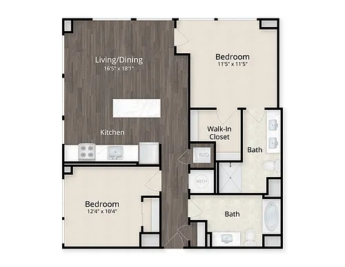 Floor plan Two Bedroom