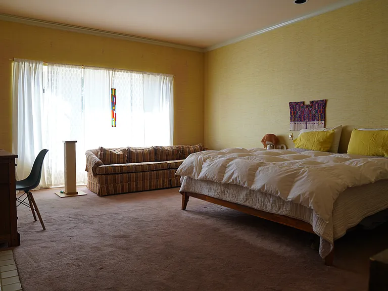 Primary bedroom, king size bed