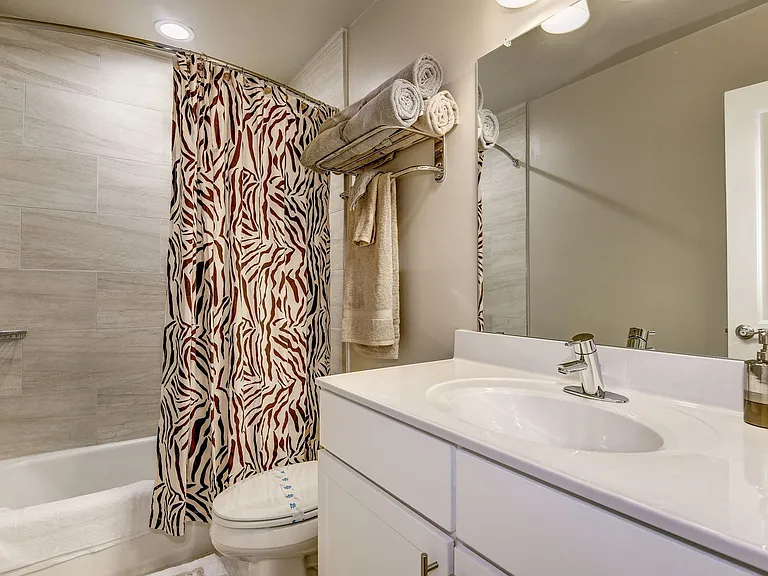Designer Bath with Ceramic Tile Flooring