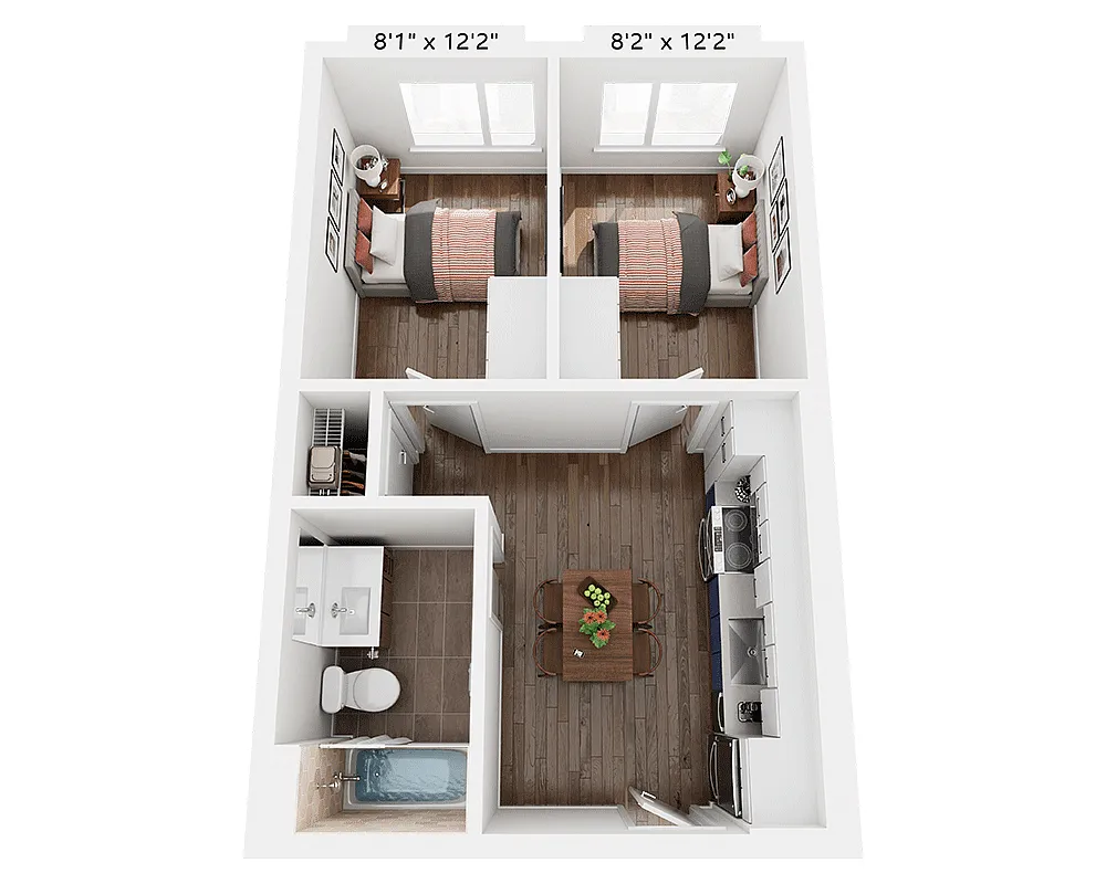 Floor plan Two Bedroom B1B