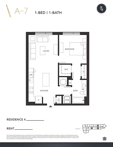 Floor plan One Bedroom - A7