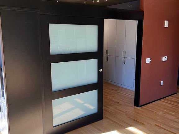 Sliding door entry to bedroom