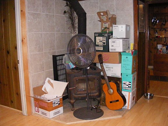 Wood stove in living room