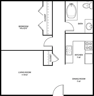 1 Bed, 1 Bath 1 Bed, 1 Bath