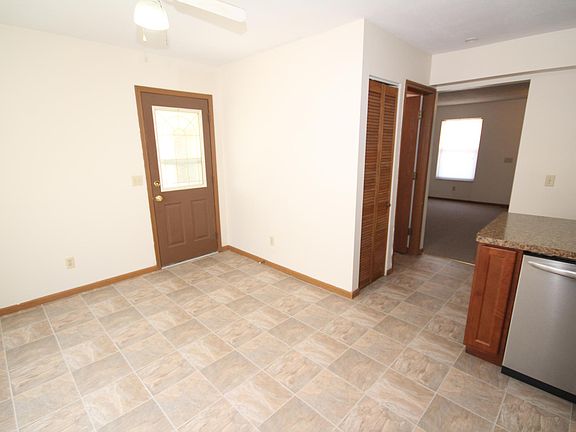 Kitchen door to garage and covered deck