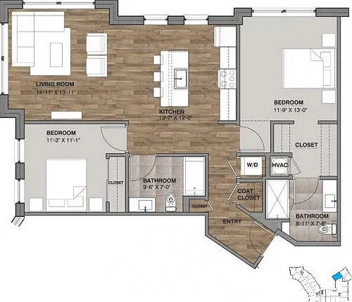 Two Bedroom - Unit P Two Bedroom - Unit P