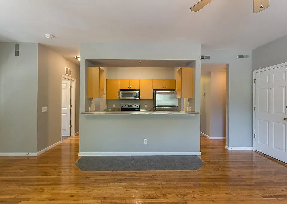 View into kitchen