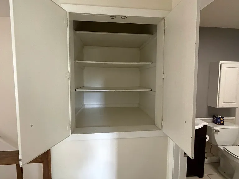 Storage right next to bathroom