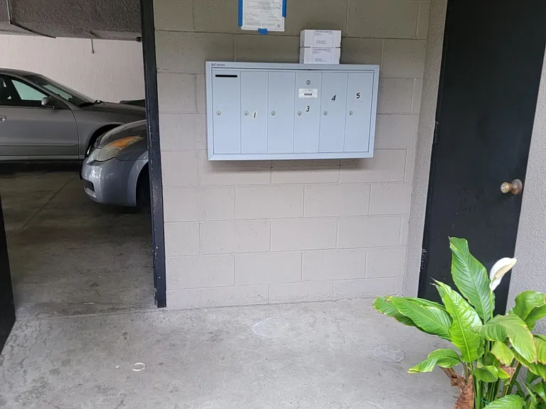 Front entry to carport