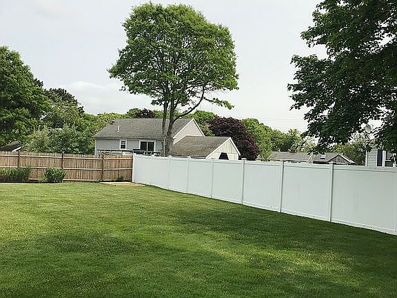 Fenced in level back yard