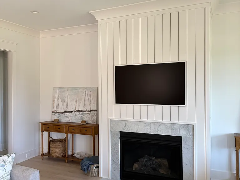 Smart Frame TV and gas fireplace