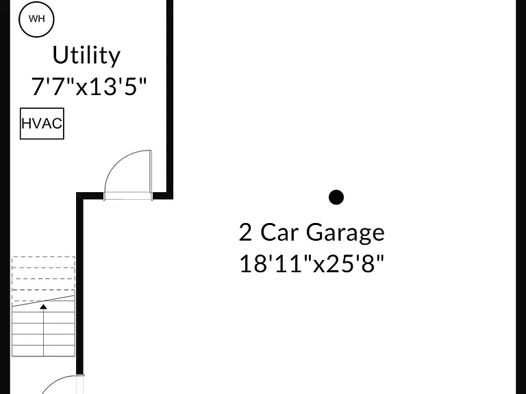 Ground level floor plan- oversized garage with electric car charger