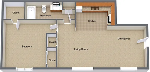 Floor plan One Bedroom