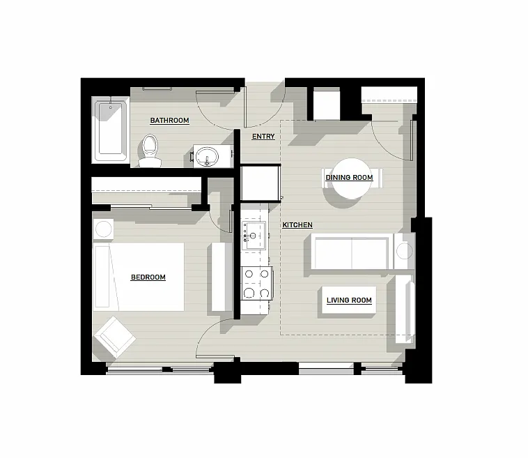 Floor plan One Bedroom