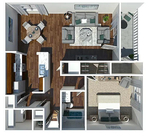 Floor plan 1 bedroom - Income Restrictions