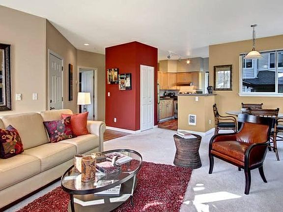 Living Room, Entryway, and Kitchen