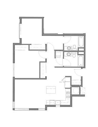 Floor plan 2 Bed 2 Bath B2