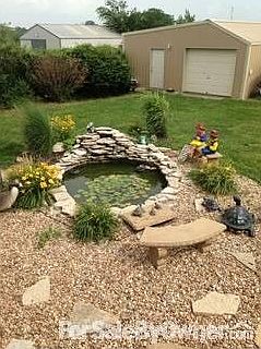 Large fish pond off pool/deck