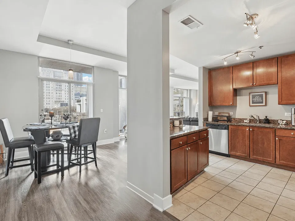 Bright open-concept layout