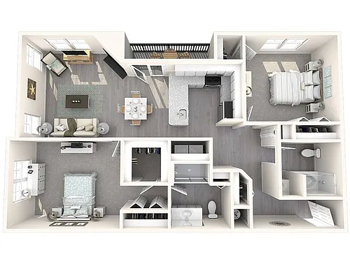 Floor plan 2 Bedroom/2 Bathroom-Huntington