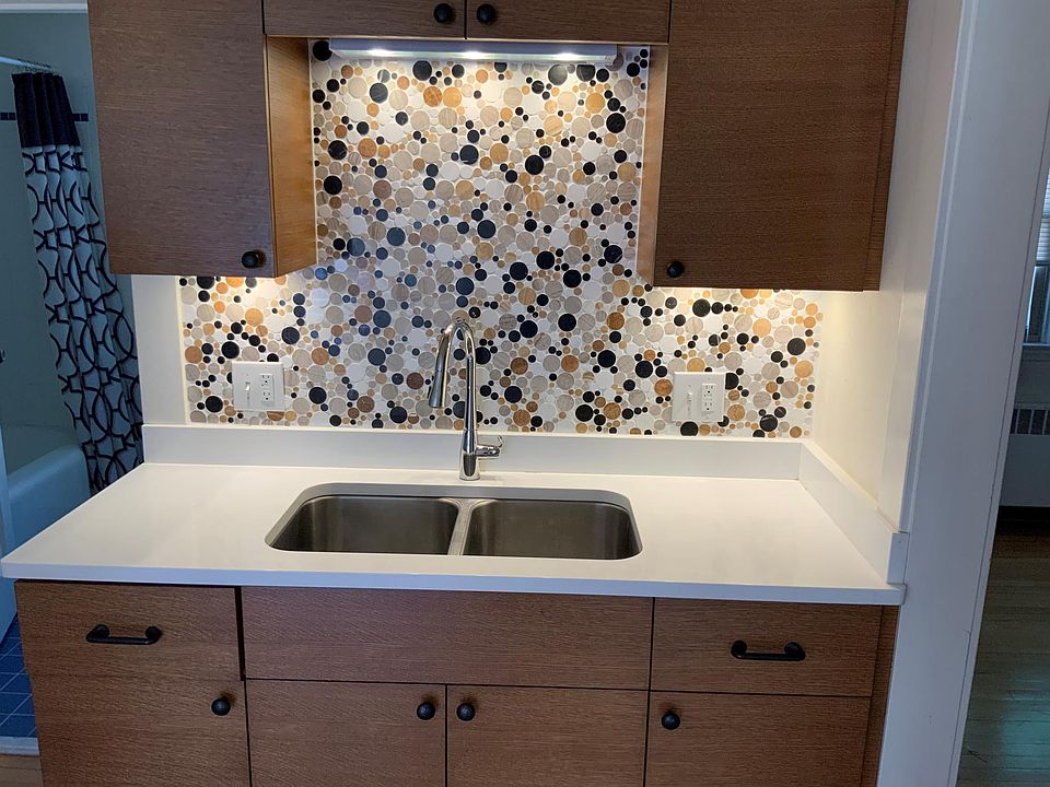 New kitchen cabinets, sink and counter-top