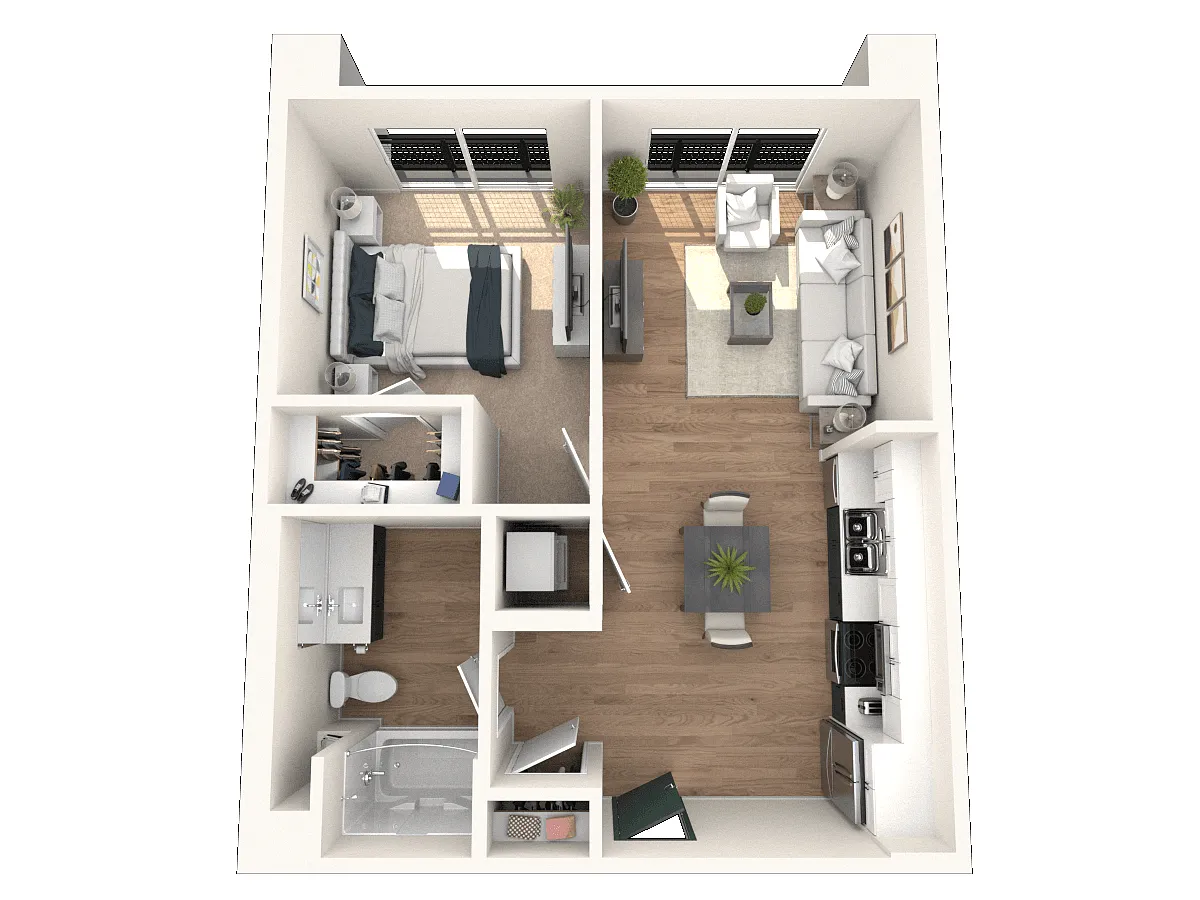 Floor plan 1BR/1BA A4