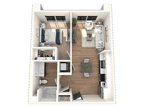 Floor plan 1BR/1BA A4