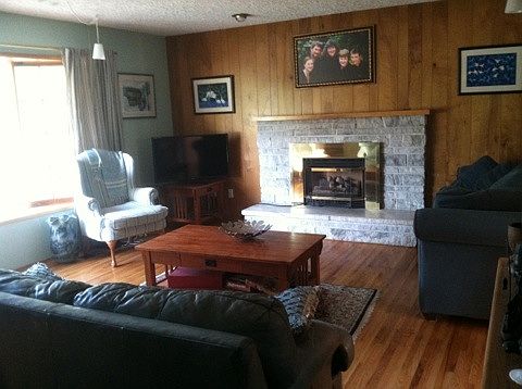 Living room gas fireplace