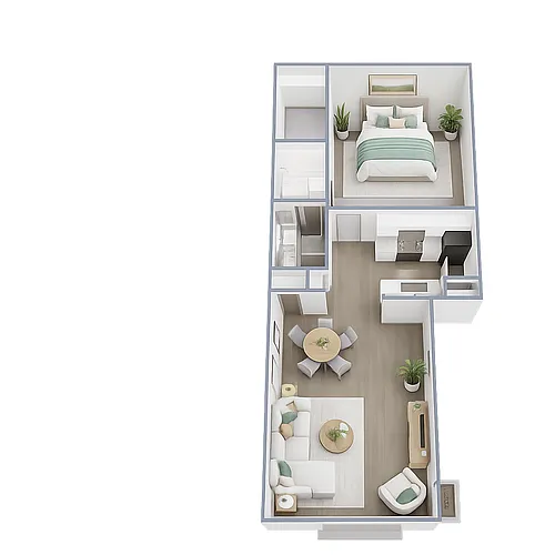 Floor plan 1 Bed 1 Bath