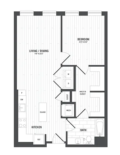 Floor plan 1 Bed/1 Bath-C2