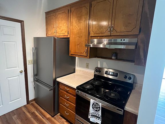 Brand new light fixture, stove and fridge all stainless