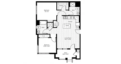 Floor plan 2J WEST