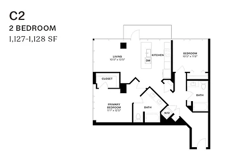 Floor plan Two Bedroom C2