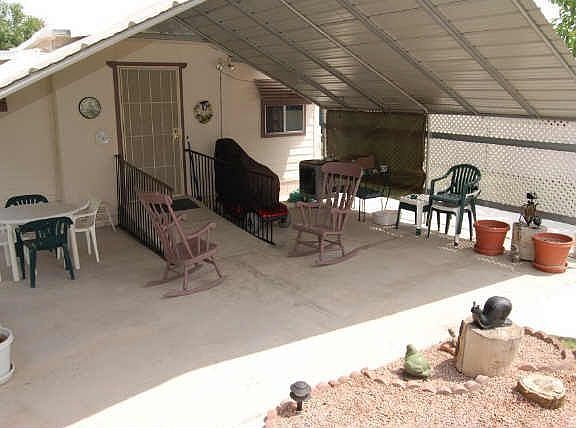 Big patio in backyard