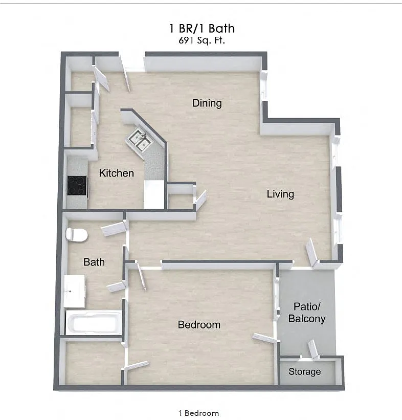Floor plan 1 Bedroom