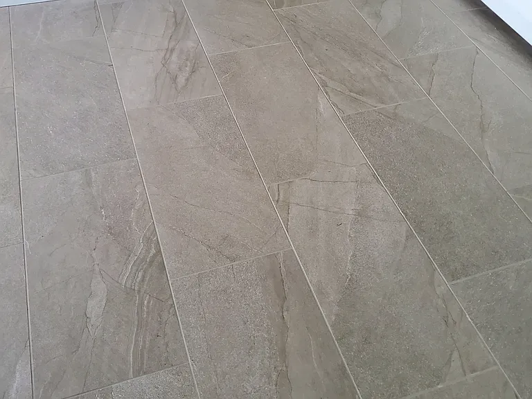 Tile flooring in kitchen