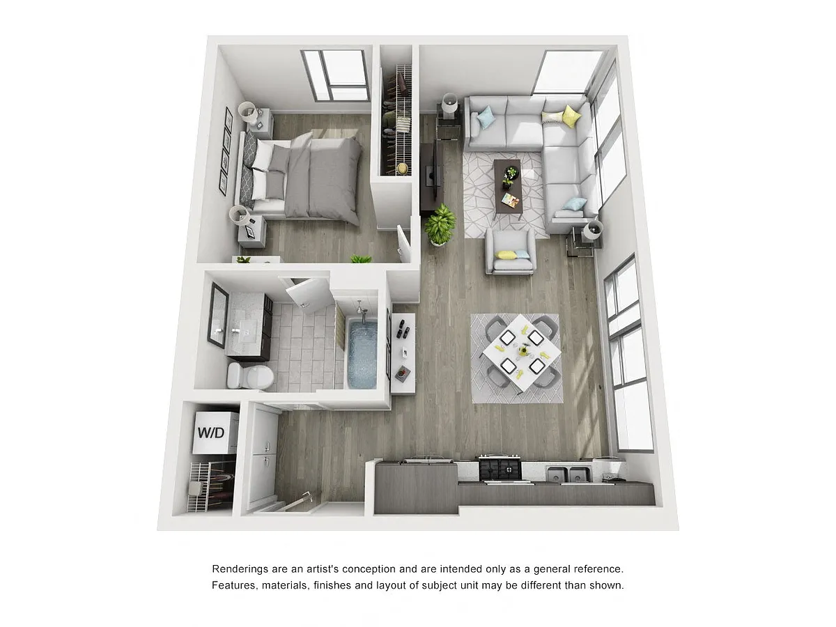 Floor plan 1 Bedroom B7