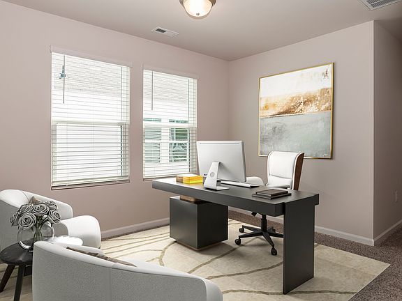 Convenient loft perfect for a home office.