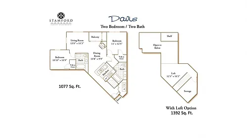 Floor plan 2 Bed/2 Bath-Davis