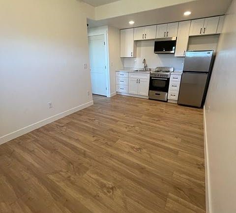 Living area and kitchen