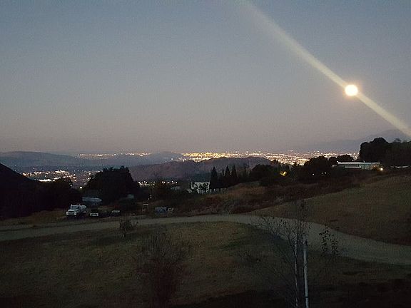 Moonset at sunrise