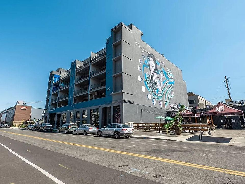 Iconic building in Rino with massive murals on North and South facades (also breweries on both sides!)