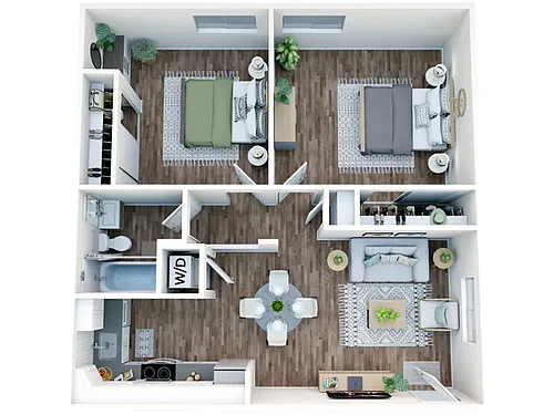 Floor plan Two Bed One Bath