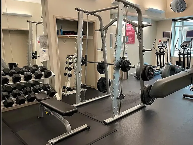 Gym with free weights