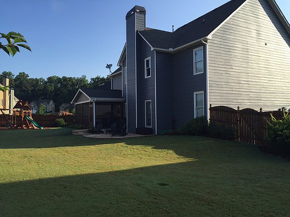 Large yard with new patio