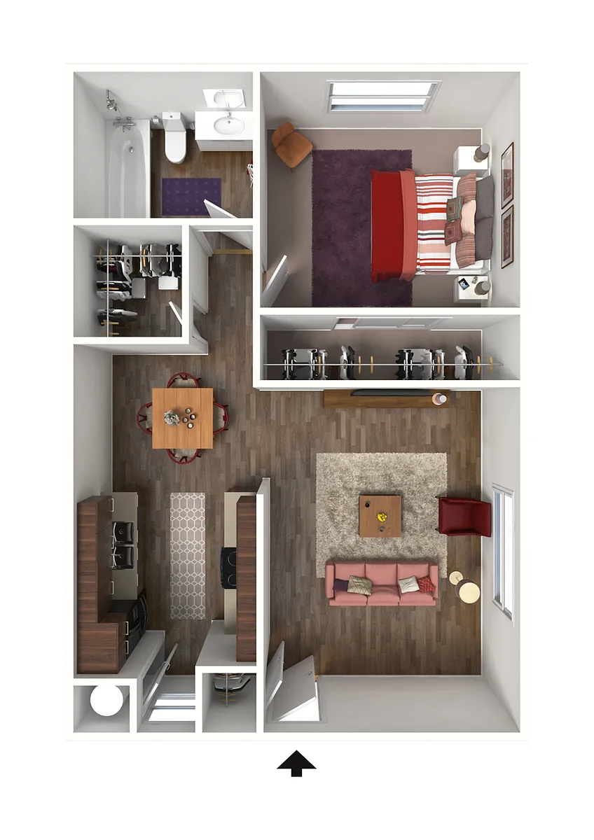 Floor plan 1x1 Renovated