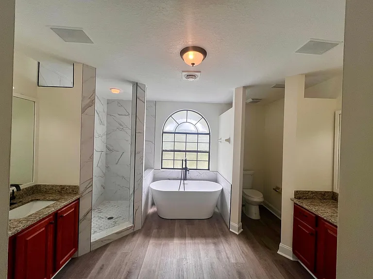 Primary bathroom with separate his/her counters