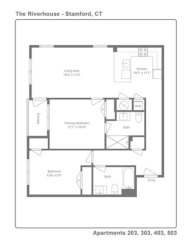 Floor plan 303 Spacious Corner with Balcony park view